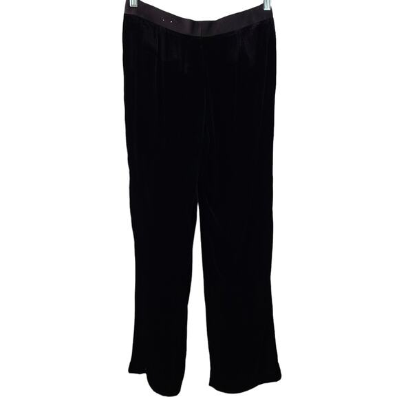 J. MacLaughlin black velvet wide legged pants Size 8 - Picture 2 of 6